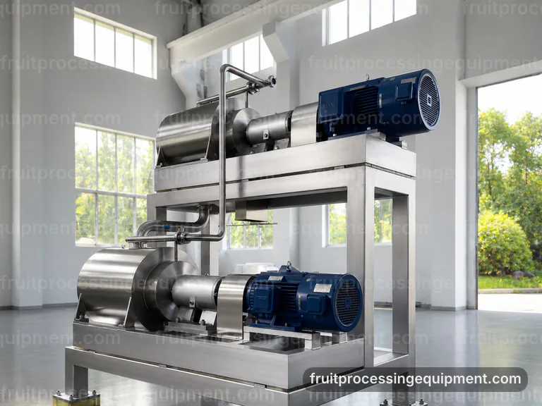 industrial fruit processing equipment set, process scope and configuration: unit operation matching connection view